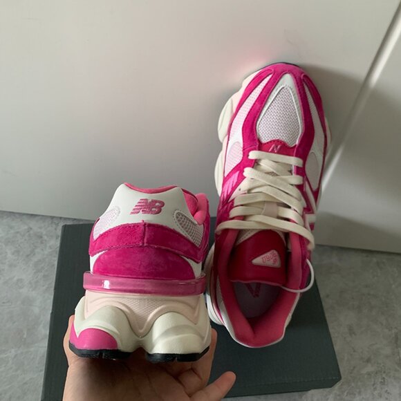 New Balance 9060 Fuchsia Mesh Suede Low Top Shoes - Picture 7 of 9